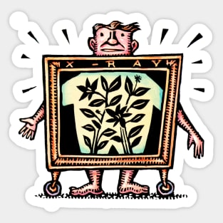 Xray Shows Herbs Inside Man Sticker